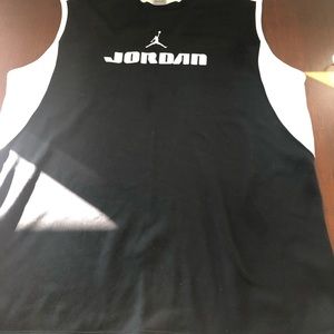 Jordan black white basketball tank